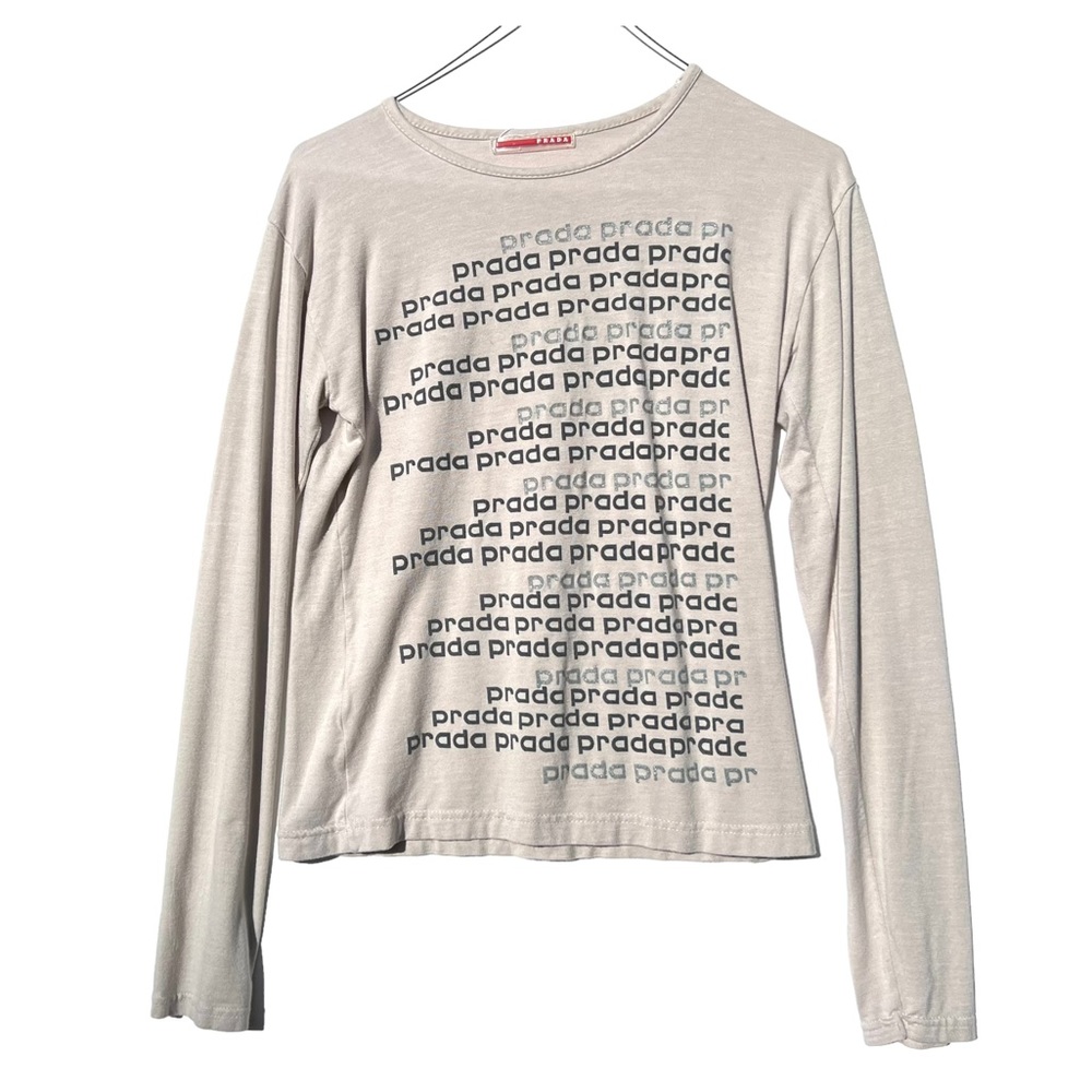 Prada Gray Long Sleeve Tee